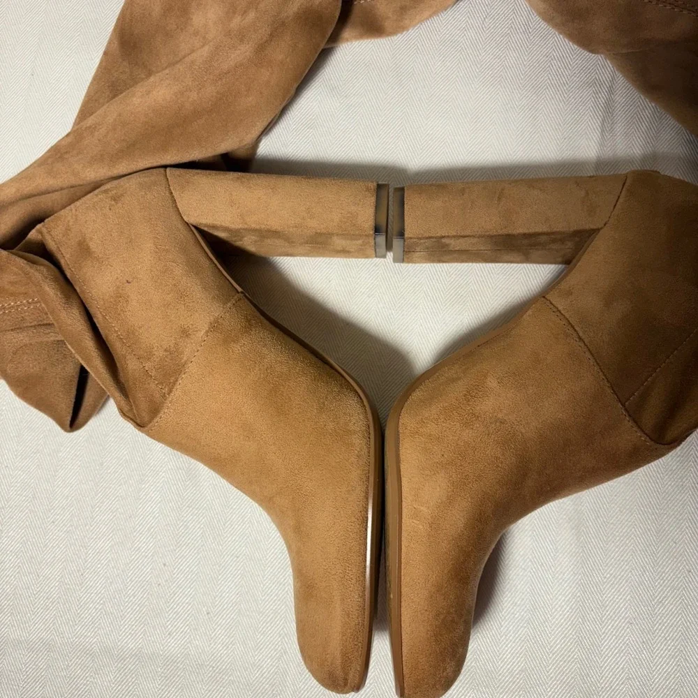 Steve Madden Emotions Thigh High Over the Knee Pull On Sock Boots Block Heel 8